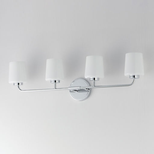 Maxim Lighting Durham 4 Light Bath Vanity, Polished Chrome/White
