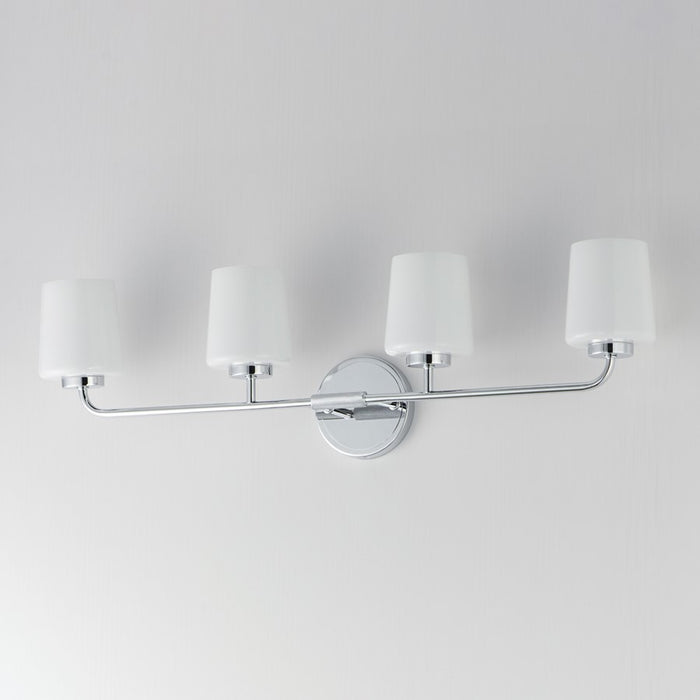 Maxim Lighting Durham 4 Light Bath Vanity, Polished Chrome/White