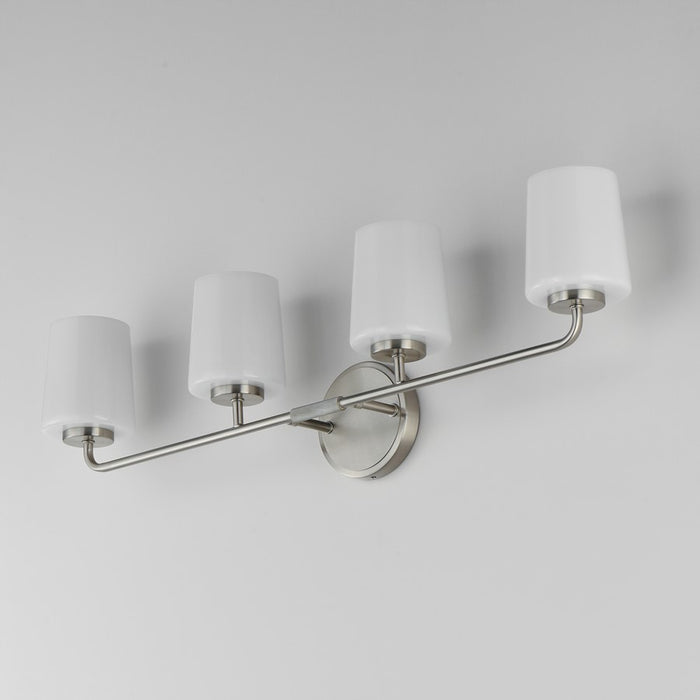 Maxim Lighting Durham 4 Light 9.25" Bath Vanity, Satin Nickel/White