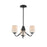 Maxim Lighting Durham 3 Light Mini Chandelier, Black/White - 12695WTBK