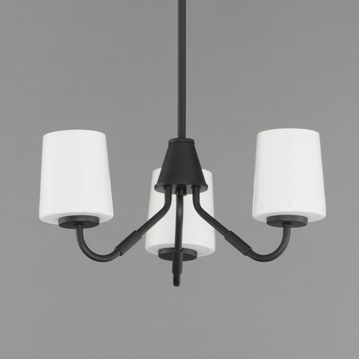 Maxim Lighting Durham 3 Light Mini Chandelier, Black/White