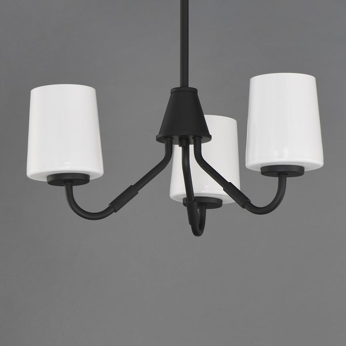 Maxim Lighting Durham 3 Light Mini Chandelier, Black/White