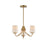 Maxim Lighting Durham 3 Light Mini Chandelier, Aged Brass/White - 12695WTNAB