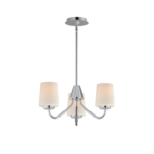 Maxim Lighting Durham 3 Light Mini Chandelier, Polished Chrome/White - 12695WTPC