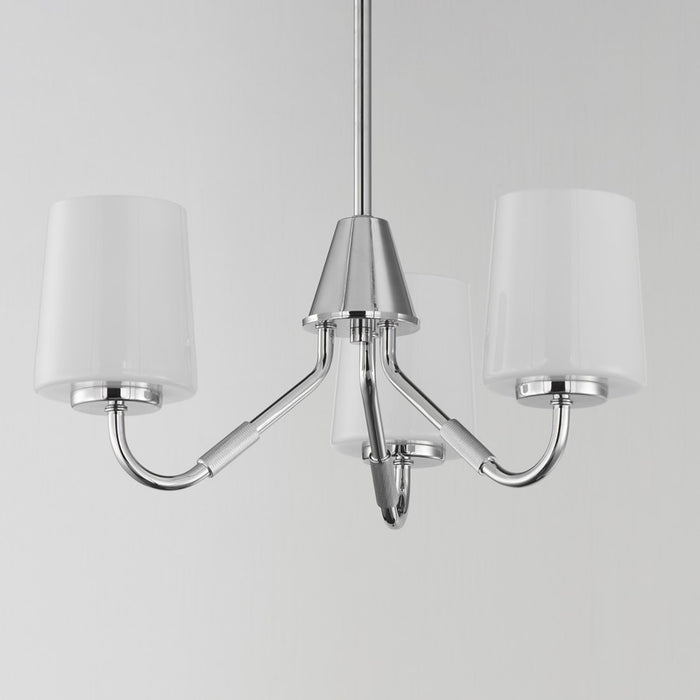 Maxim Lighting Durham 3 Light Mini Chandelier, Polished Chrome/White