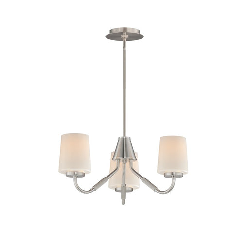 Maxim Lighting Durham 3 Light 8" Mini Chandelier, Satin Nickel/White - 12695WTSN