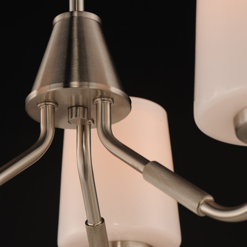 Maxim Lighting Durham 3 Light 8" Mini Chandelier, Satin Nickel/White