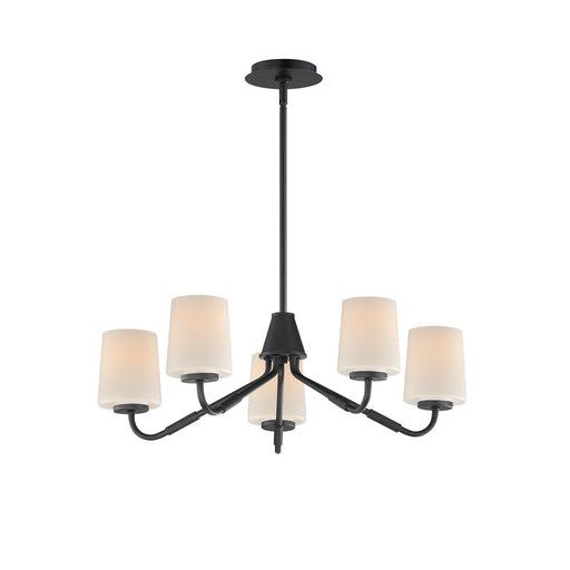 Maxim Lighting Durham 5 Light Single-Tier Chandelier, Black/White - 12696WTBK