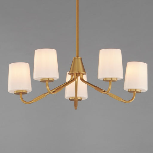 Maxim Lighting Durham 5Lt Single-Tier Chandelier, Aged Brass/White