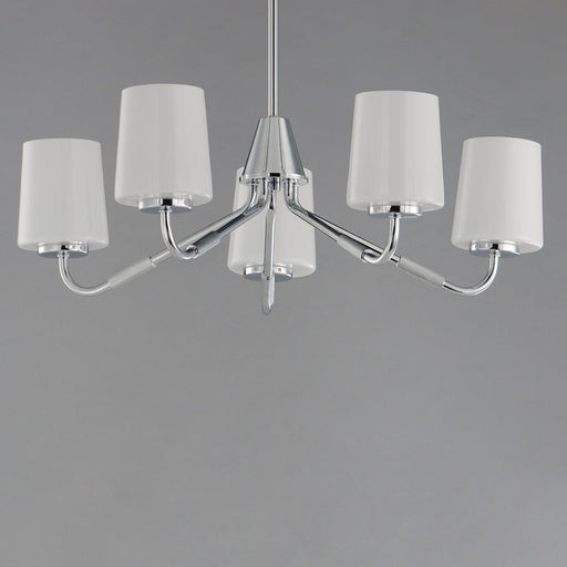 Maxim Lighting Durham 5Lt Single-Tier Chandelier, Chrome/White