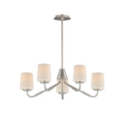 Maxim Lighting Durham 5Lt 8" Single-Tier Chandelier, Nickel/White - 12696WTSN