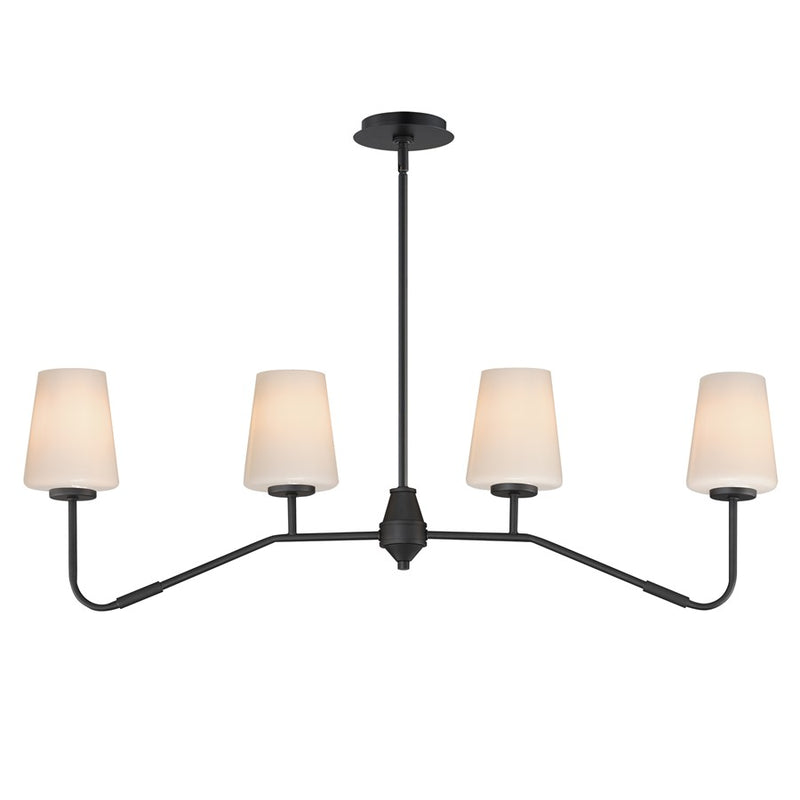 Maxim Lighting Durham 4 Light Linear Pendant, Black/White - 12697WTBK