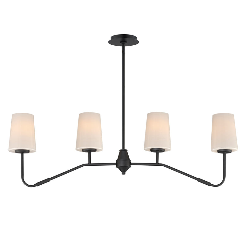 Maxim Lighting Durham 4 Light Linear Pendant, Black/White