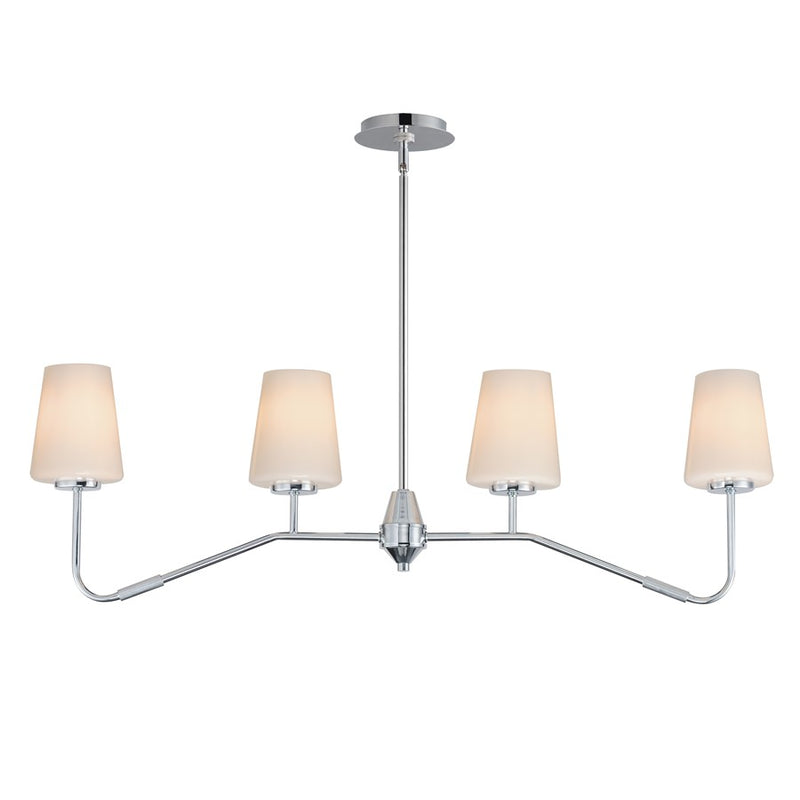 Maxim Lighting Durham 4 Light Linear Pendant, Polished Chrome/White - 12697WTPC