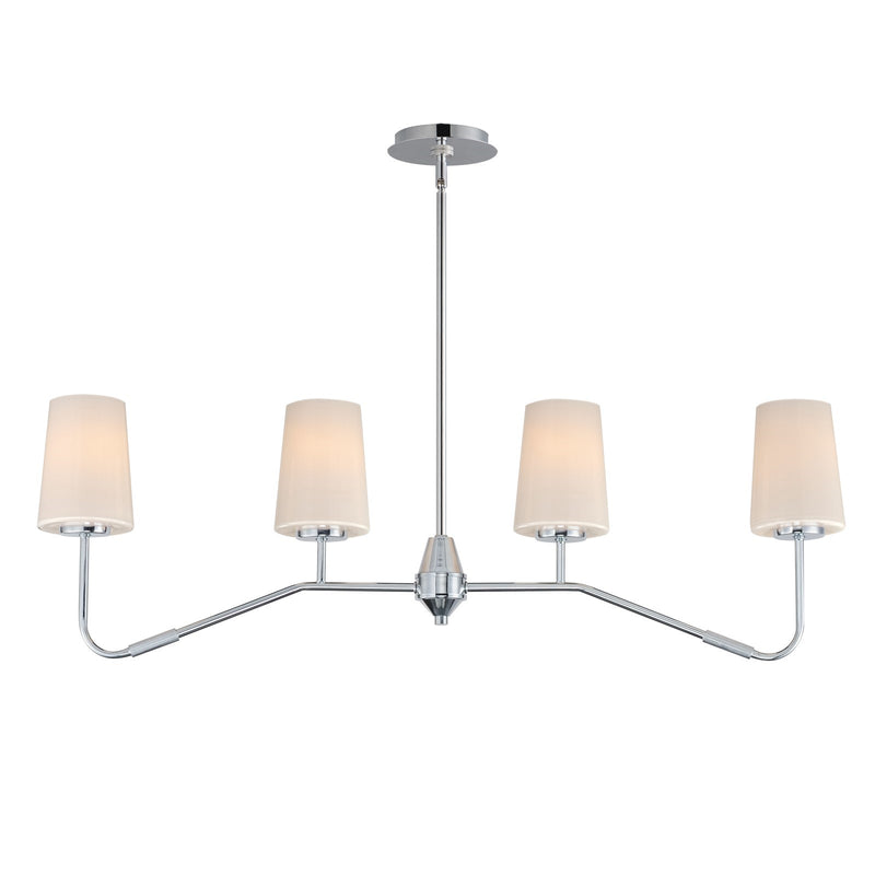 Maxim Lighting Durham 4 Light Linear Pendant, Polished Chrome/White