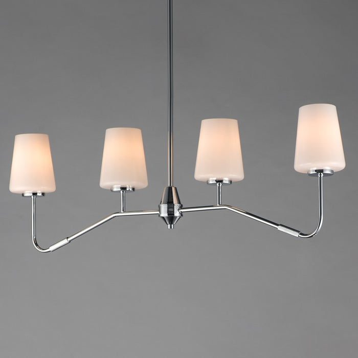 Maxim Lighting Durham 4 Light Linear Pendant, Polished Chrome/White