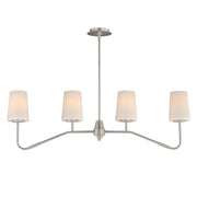 Maxim Lighting Durham 4Lt 12.25" Linear Pendant, Satin Nickel/White - 12697WTSN