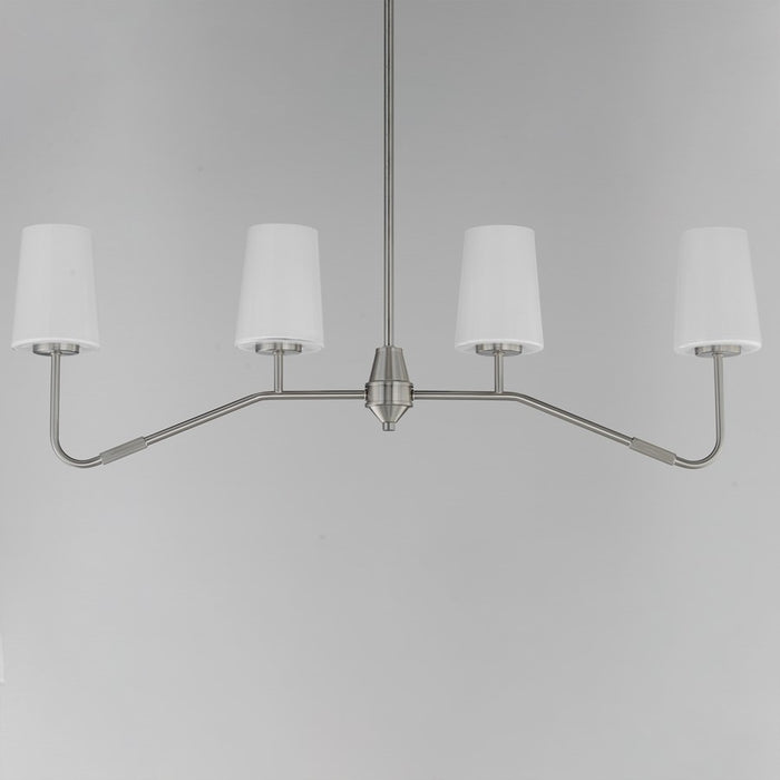 Maxim Lighting Durham 4Lt 12.25" Linear Pendant, Satin Nickel/White
