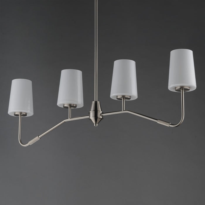 Maxim Lighting Durham 4Lt 12.25" Linear Pendant, Satin Nickel/White