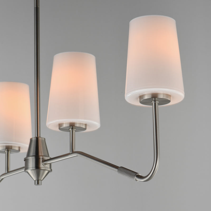 Maxim Lighting Durham 4Lt 12.25" Linear Pendant, Satin Nickel/White