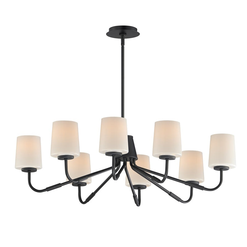 Maxim Lighting Durham 8 Light Chandelier, Black/White