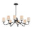 Maxim Lighting Durham 8 Light Chandelier, Black/White - 12698WTBK