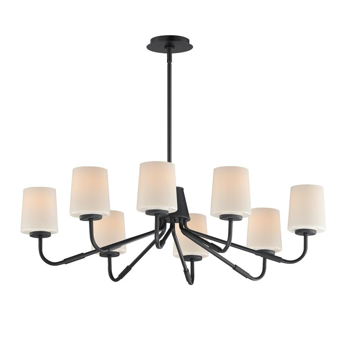 Maxim Lighting Durham 8 Light Chandelier, Black/White - 12698WTBK