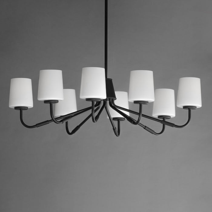 Maxim Lighting Durham 8 Light Chandelier, Black/White