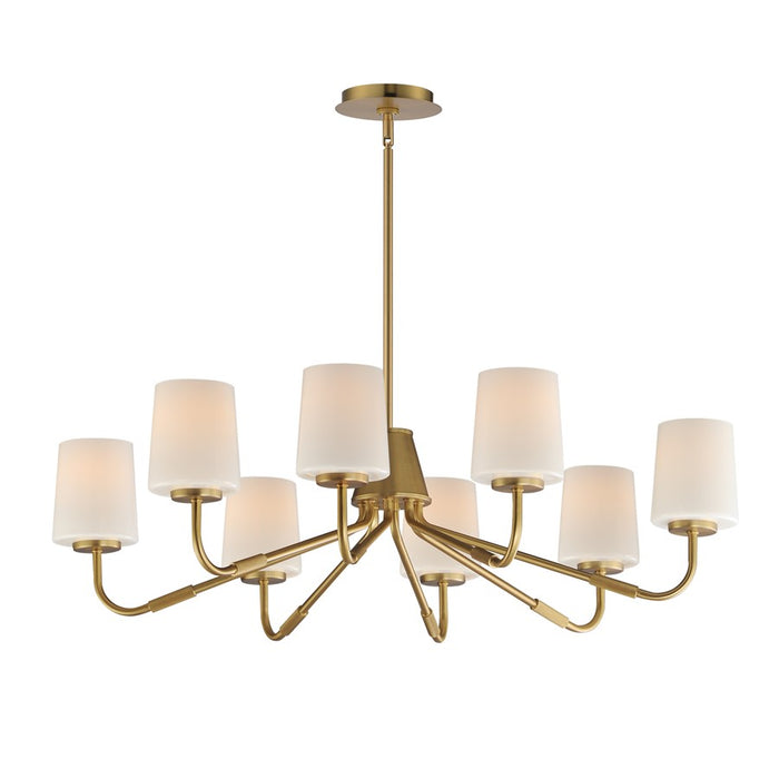Maxim Lighting Durham 8 Light Chandelier, Natural Aged Brass/White - 12698WTNAB