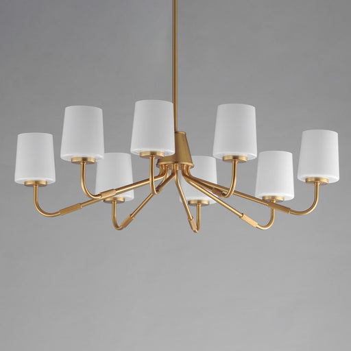 Maxim Lighting Durham 8 Light Chandelier, Natural Aged Brass/White