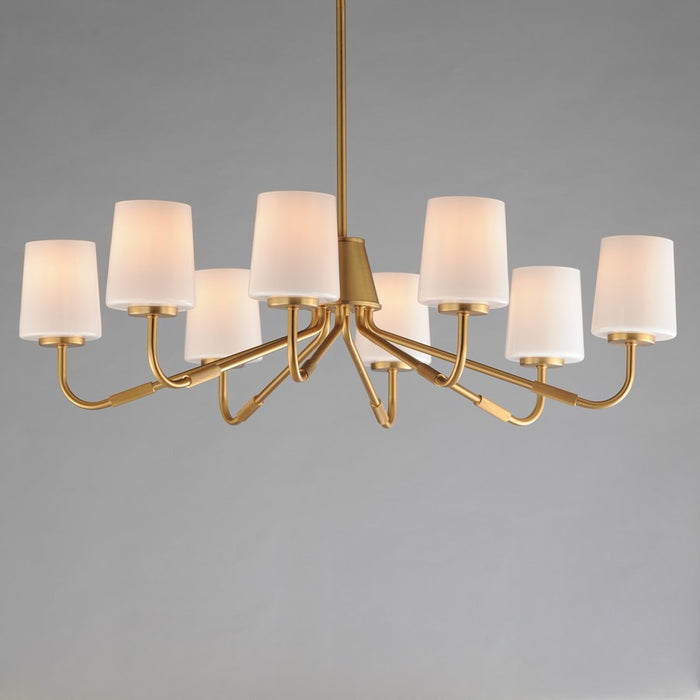Maxim Lighting Durham 8 Light Chandelier, Natural Aged Brass/White