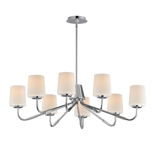 Maxim Lighting Durham 8 Light Chandelier, Polished Chrome/White - 12698WTPC