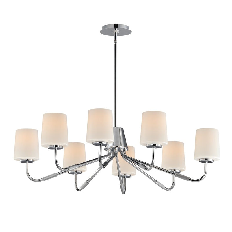 Maxim Lighting Durham 8 Light Chandelier, Polished Chrome/White