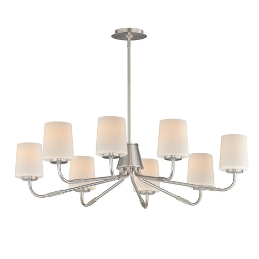 Maxim Lighting Durham 8 Light 8.75" Chandelier, Satin Nickel/White - 12698WTSN
