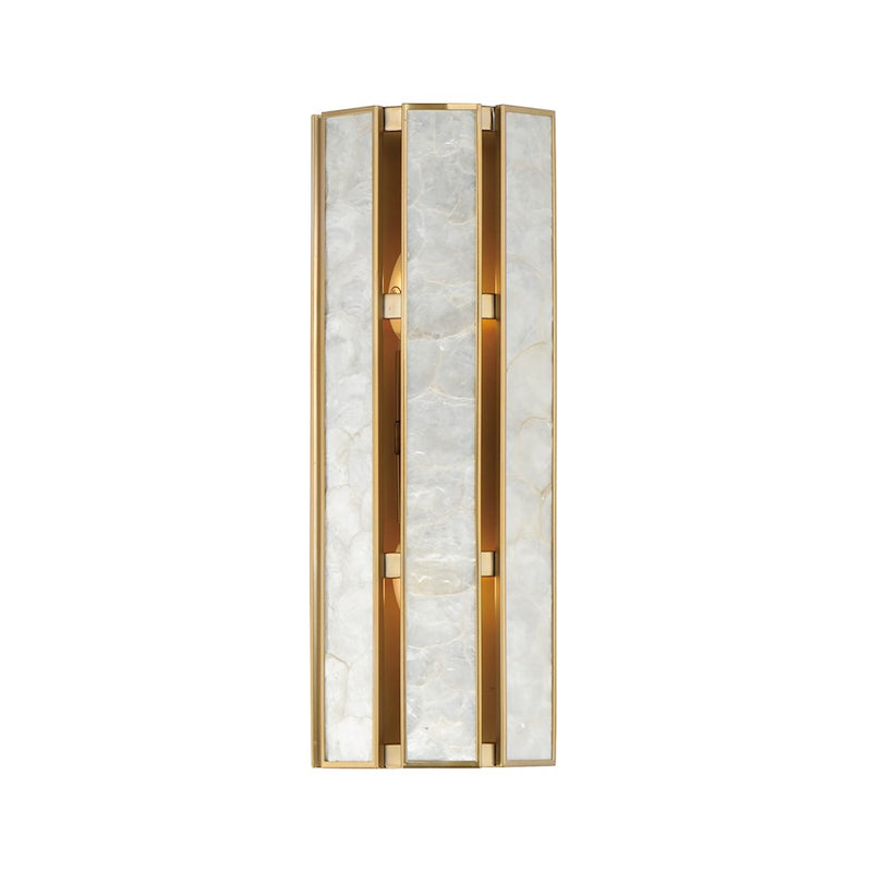 Maxim Lighting Miramar 2Lt Wall Sconce, Capiz/Brass