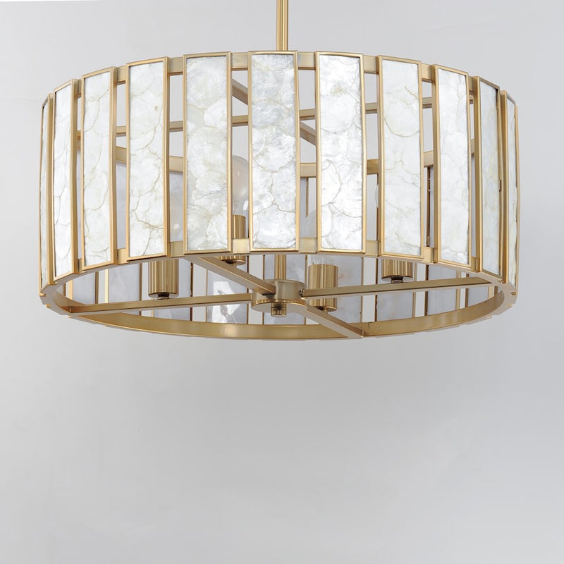 Maxim Lighting Miramar Pendant, Capiz/Brass
