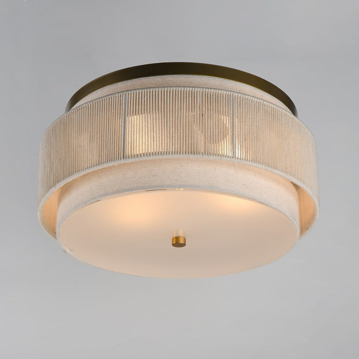 Maxim Lighting Seacliff 2 Light Flush Mount, Natural Aged Brass
