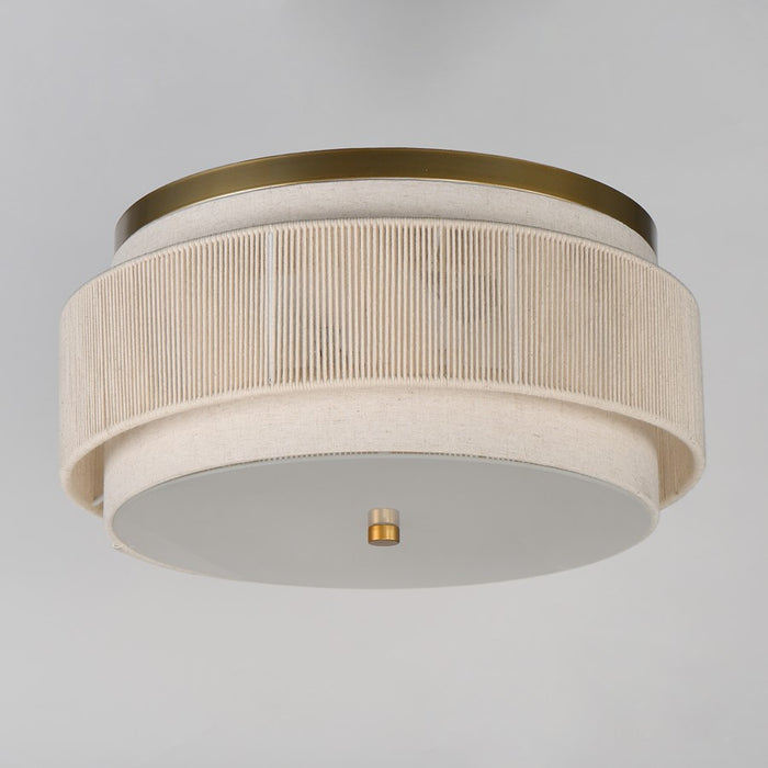 Maxim Lighting Seacliff 2 Light Flush Mount, Natural Aged Brass