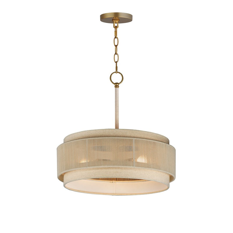 Maxim Lighting Seacliff 3 Light Single Pendant, Natural Aged Brass