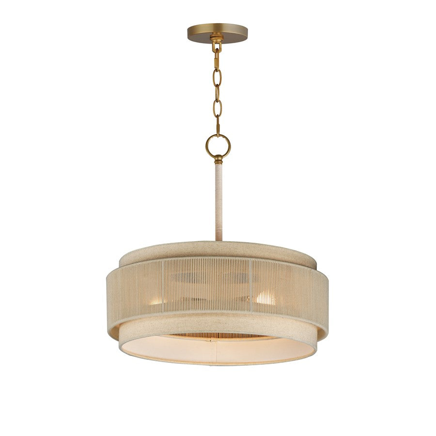 Maxim Lighting Seacliff 3 Light Single Pendant, Natural Aged Brass - 12813OFNAB