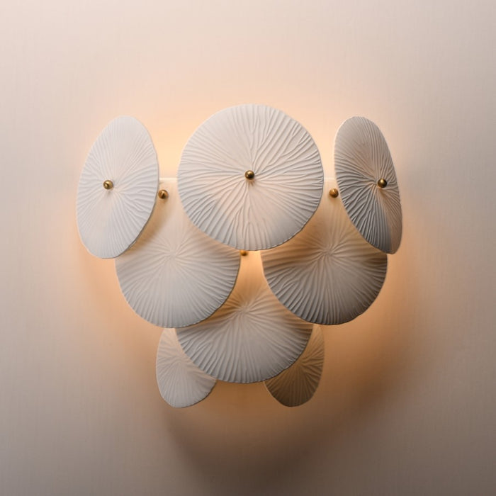 Maxim Lighting Isla 1Lt 13" Wall Sconce, Natural Aged Brass/White