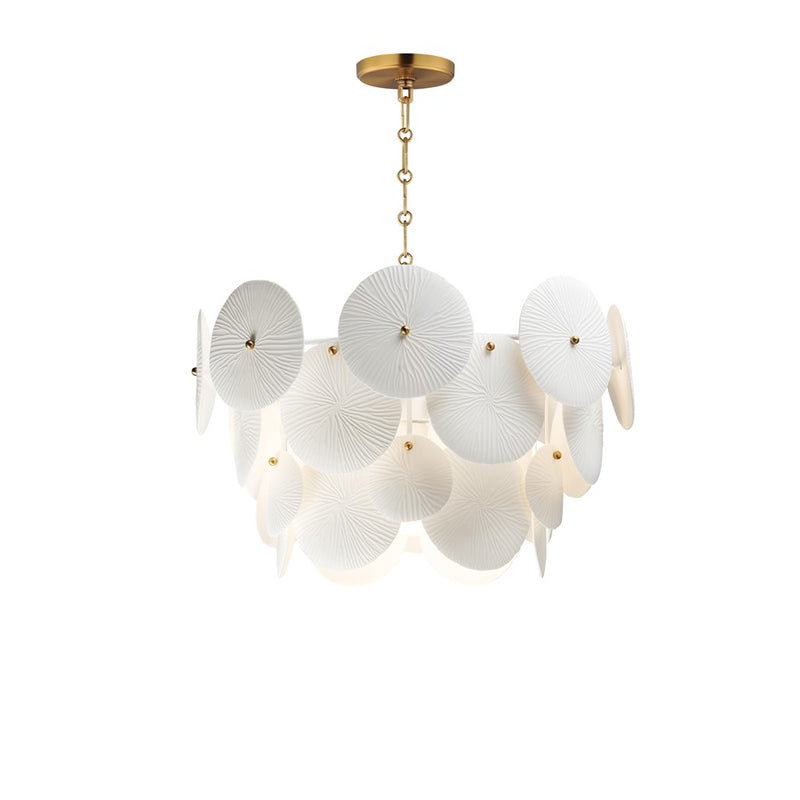 Maxim Lighting Isla 4 Light Mini Chandelier, Aged Brass/White