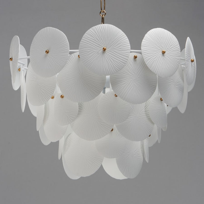 Maxim Lighting Isla 5 Light Chandelier, Natural Aged Brass/White