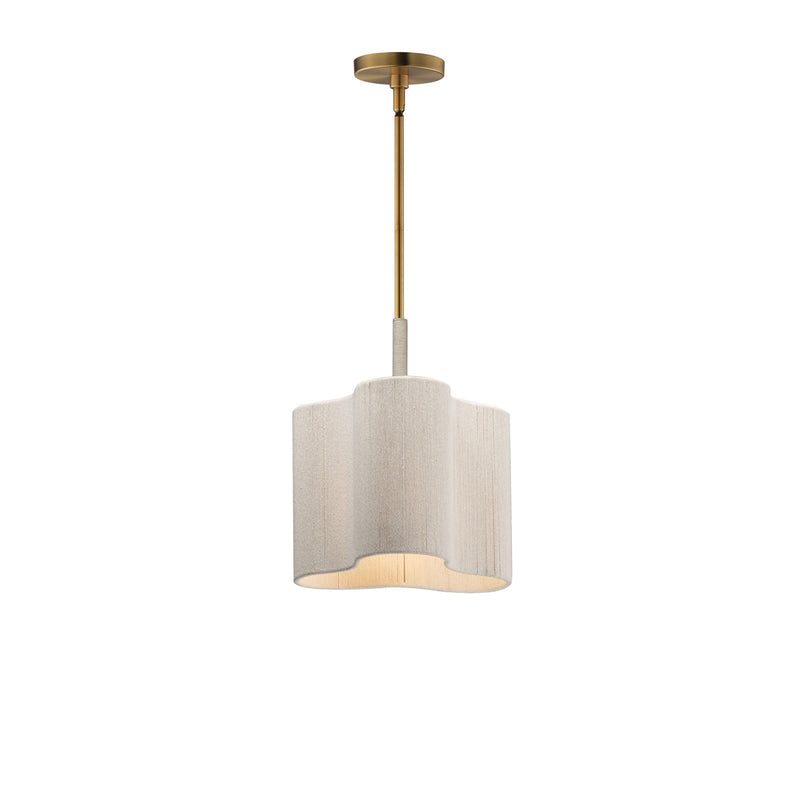Maxim Corsica 12.5in 1-Light Pendant | Coastal Natural Aged Brass and Bleached Rope | Kitchen Island & Dining Room | Model 12831OFNAB