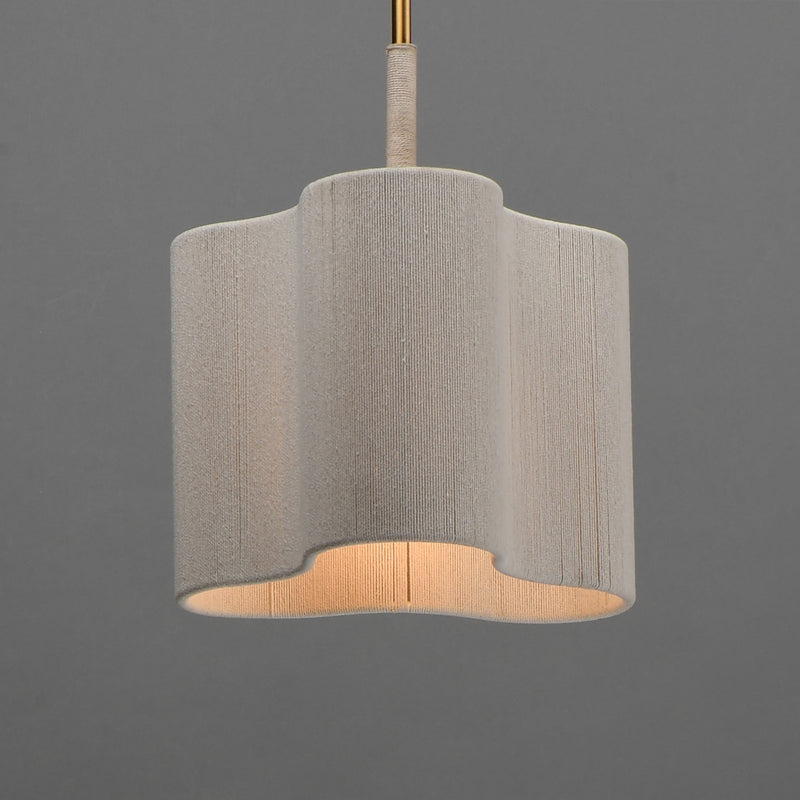Maxim Corsica 12.5in 1-Light Pendant | Coastal Natural Aged Brass and Bleached Rope | Kitchen Island & Dining Room | Model 12831OFNAB