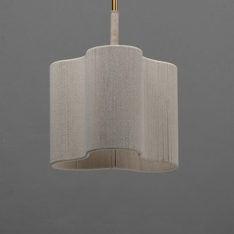Maxim Corsica 12.5in 1-Light Pendant | Coastal Natural Aged Brass and Bleached Rope | Kitchen Island & Dining Room | Model 12831OFNAB