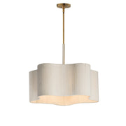 Maxim Lighting Corsica 24.5in 5-Light Pendant | Coastal Natural Aged Brass and Bleached Rope | Kitchen Island & Dining Room | Model 12835OFNAB