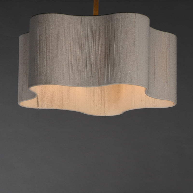 Maxim Lighting Corsica 24.5in 5-Light Pendant | Coastal Natural Aged Brass and Bleached Rope | Kitchen Island & Dining Room | Model 12835OFNAB