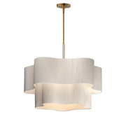 Maxim Corsica 34in 6-Light Pendant | Coastal Natural Aged Brass and Bleached Rope | Dining Room & Foyer | 34 x 34 x 28.25 in | Model 12836OFNAB