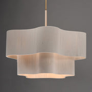 Maxim Corsica 34in 6-Light Pendant | Coastal Natural Aged Brass and Bleached Rope | Dining Room & Foyer | 34 x 34 x 28.25 in | Model 12836OFNAB